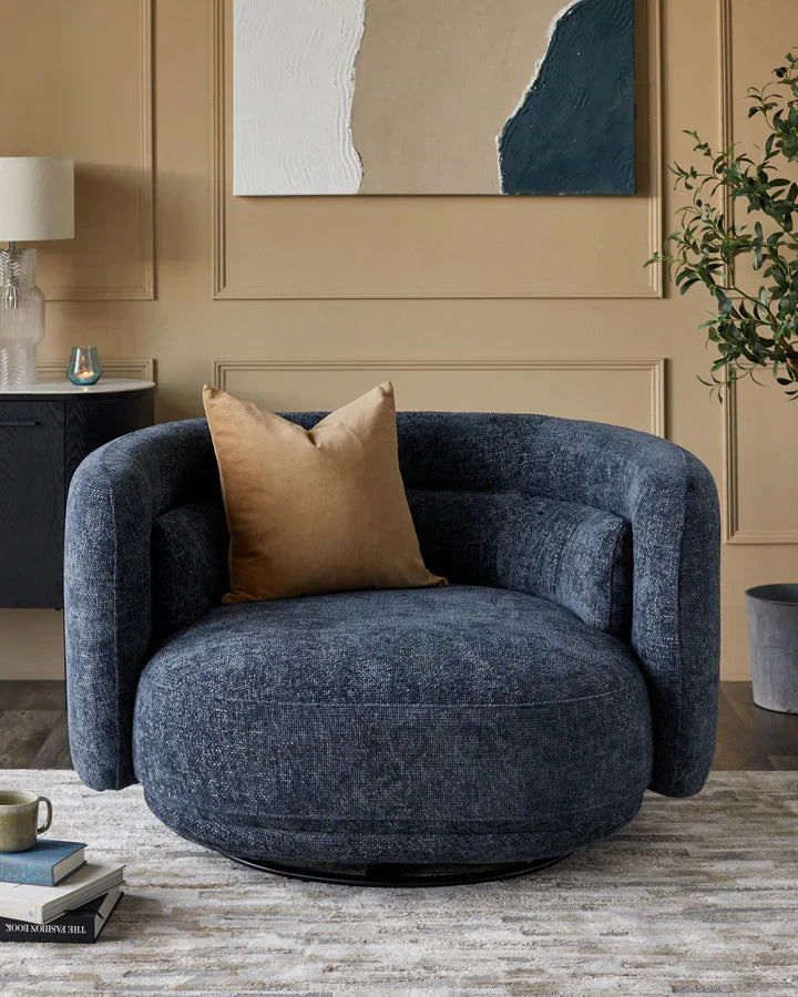 Olive Green Velvet Swivel Loveseat
