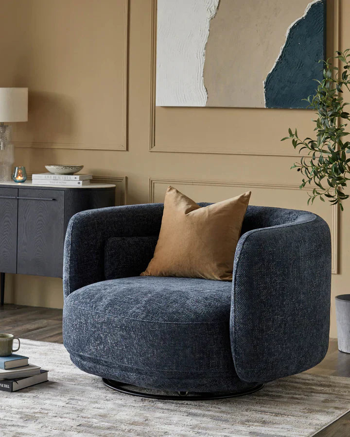 Olive Green Velvet Swivel Loveseat